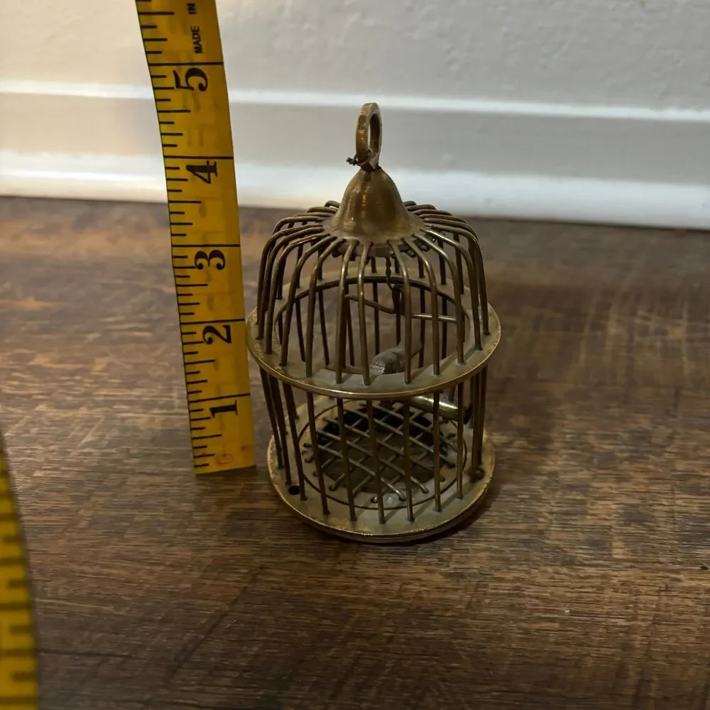 Vintage Brass Metal Handmade Bird Cage Decor 5"x 3.5" Made In India DAMAGED - Picture 7 of 7